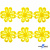 Кружево гипюр "Ромашка" 0575-1169, шир. 25 мм/уп.13,7 м, цвет 8208-жёлтый - купить в Брянске. Цена: 289.76 руб.