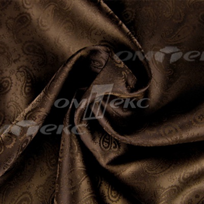Ткань подкладочная жаккард Р14098, 19-1217/коричневый, 85 г/м2, шир. 150 см, 230T - купить в Брянске. Цена 166.45 руб.