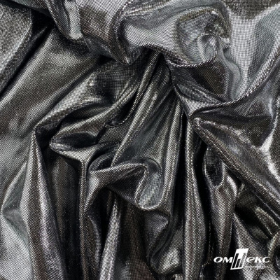 Трикотажное полотно голограмма, шир.140 см, #602 -чёрный/серебро - купить в Брянске. Цена 385.88 руб.