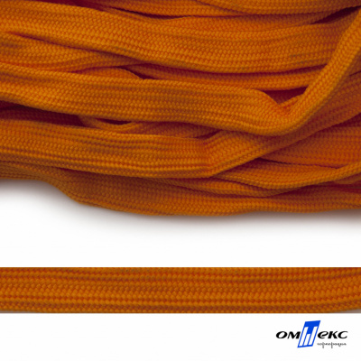 Шнур плетеный (плоский) d-12 мм, (уп.90+/-1м), 100% полиэстер, цв.267 - оранжевый - купить в Брянске. Цена: 8.62 руб.