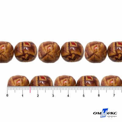 0133-Бусины деревянные "ОмТекс", 15 мм, упак.50+/-3шт - купить в Брянске. Цена: 77 руб.