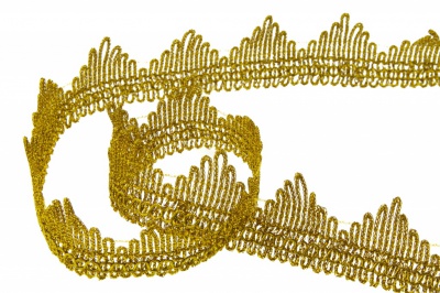 Тесьма металлизированная 8204, шир. 40 мм/уп. 13,7+/-1 м, цвет золото - купить в Брянске. Цена: 420.42 руб.