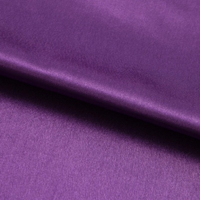 Поли креп-сатин 19-3536, 125 (+/-5) гр/м2, шир.150см, цвет фиолетовый - купить в Брянске. Цена 155.57 руб.