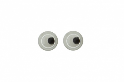 Глазки для игрушек, круглые, с бегающими зрачками, 3 мм/упак.100+/-5 шт, цв. -черно-белые - купить в Брянске. Цена: 25.40 руб.