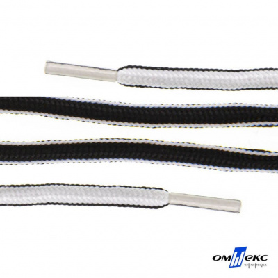 Шнурки #4-27, круглые 130 см, двухцветные (черно/белый) - купить в Брянске. Цена: 47.04 руб.