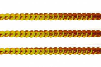 Пайетки "ОмТекс" на нитях, CREAM, 6 мм С / упак.73+/-1м, цв. 88 - оранжевый - купить в Брянске. Цена: 300.55 руб.