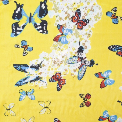 Плательная ткань "Софи" 7.2, 75 гр/м2, шир.150 см, принт бабочки - купить в Брянске. Цена 241.49 руб.