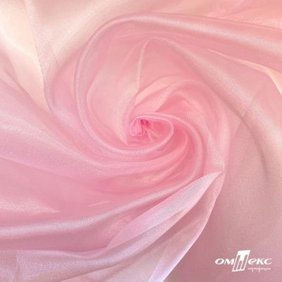 Ткань органза, 100% полиэстр, 28г/м2, шир. 150 см, цв. #47 розовая пудра - купить в Брянске. Цена 86.24 руб.
