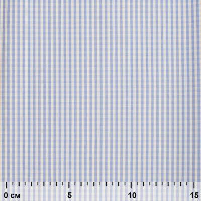 Ткань сорочечная Клетка Виши, 115 г/м2, 58% пэ,42% хл, шир.150 см, цв.2-голубой, (арт.111) - купить в Брянске. Цена 309.82 руб.