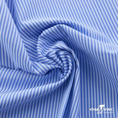 Ткань сорочечная Полоска Кенди, 115 г/м2, 58% пэ,42% хл, шир.150 см, цв.2-голубой, (арт.110) - купить в Брянске. Цена 306.69 руб.