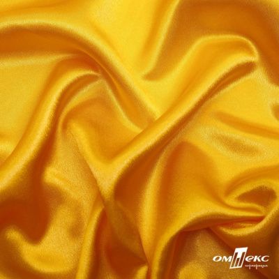 Поли креп-сатин 13-0859, 125 (+/-5) гр/м2, шир.150см, цвет жёлтый - купить в Брянске. Цена 155.57 руб.