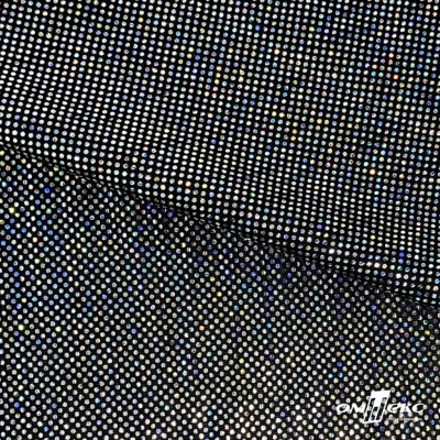 Трикотажное полотно голограмма, шир.140 см, #601-хамелеон чёрный - купить в Брянске. Цена 452.76 руб.