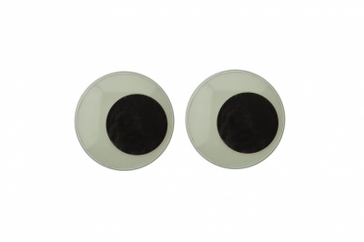 Глазки для игрушек, круглые, с бегающими зрачками, 24 мм/упак.50+/-2 шт, цв. -черно-белые - купить в Брянске. Цена: 60.32 руб.