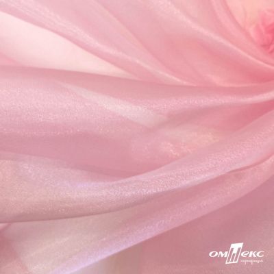 Ткань органза, 100% полиэстр, 28г/м2, шир. 150 см, цв. #47 розовая пудра - купить в Брянске. Цена 86.24 руб.