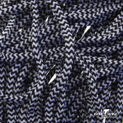 Шнурки #107-16, круглые 130 см, двухцветные цв.серый/чёрный - купить в Брянске. Цена: 31.89 руб.