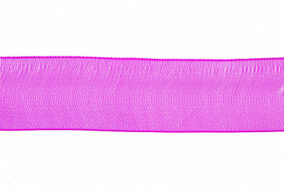 Лента органза 1015, шир. 10 мм/уп. 22,8+/-0,5 м, цвет ярк.розовый - купить в Брянске. Цена: 38.39 руб.