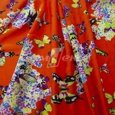 Плательная ткань "Софи" 7.1, 75 гр/м2, шир.150 см, принт бабочки - купить в Брянске. Цена 241.49 руб.