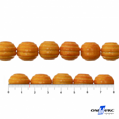 0309-Бусины деревянные "ОмТекс", 16 мм, упак.50+/-3шт, цв.003-оранжевый - купить в Брянске. Цена: 62.22 руб.