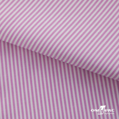 Ткань сорочечная Полоска Кенди, 115 г/м2, 58% пэ,42% хл, шир.150 см, цв.1-розовый, (арт.110) - купить в Брянске. Цена 306.69 руб.
