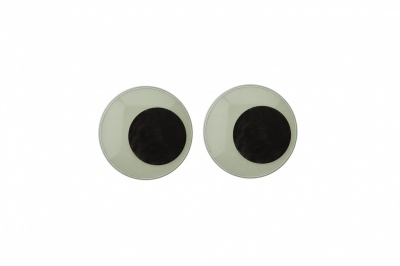 Глазки для игрушек, круглые, с бегающими зрачками, 15 мм/упак.50+/-2 шт, цв. -черно-белые - купить в Брянске. Цена: 46.92 руб.