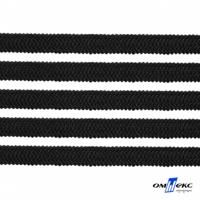 Лента эластичная вязанная (резинка) 4 мм (200+/-1 м) 400 гр/м2 черная бобина "ОМТЕКС" - купить в Брянске. Цена: 1.78 руб.