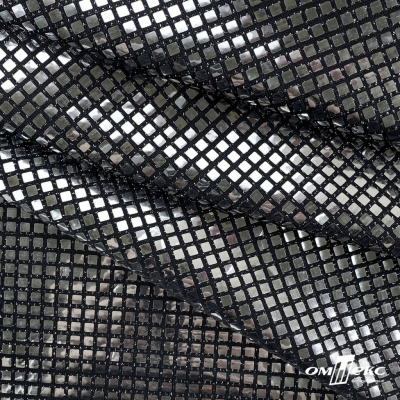 Трикотажное полотно голограмма, шир.140 см, #603 -черный/серебро - купить в Брянске. Цена 771.75 руб.