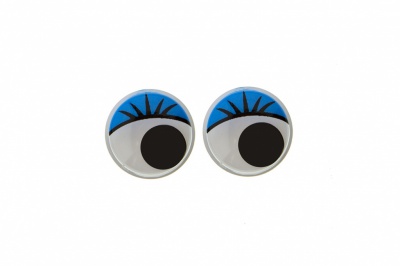 Глазки для игрушек, круглые, с бегающими зрачками, 8 мм/упак.50+/-2 шт, цв. -синий - купить в Брянске. Цена: 59.05 руб.