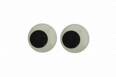 Глазки для игрушек, круглые, с бегающими зрачками, 18 мм/упак.50+/-2 шт, цв. -черно-белые - купить в Брянске. Цена: 41.81 руб.