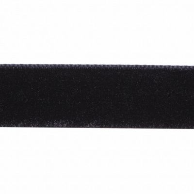 Лента бархатная нейлон, шир.12 мм, (упак. 45,7м), цв.03-черный - купить в Брянске. Цена: 448.27 руб.