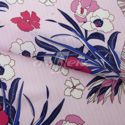 Плательная ткань "Фламенко" 18.1, 80 гр/м2, шир.150 см, принт растительный - купить в Брянске. Цена 239.03 руб.