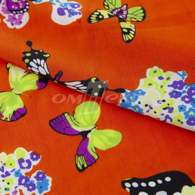 Плательная ткань "Софи" 7.1, 75 гр/м2, шир.150 см, принт бабочки - купить в Брянске. Цена 241.49 руб.