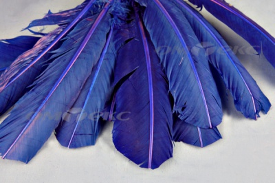 Декоративный Пучок из перьев, перо 23см/синий - купить в Брянске. Цена: 12.34 руб.