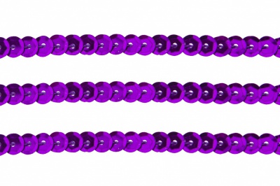 Пайетки "ОмТекс" на нитях, SILVER-BASE, 6 мм С / упак.73+/-1м, цв. 12 - фиолет - купить в Брянске. Цена: 300.55 руб.